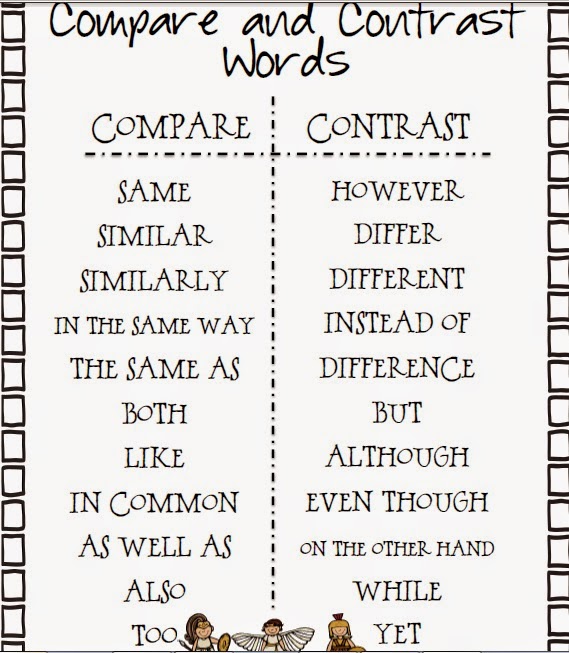 Key words compare contrast essay